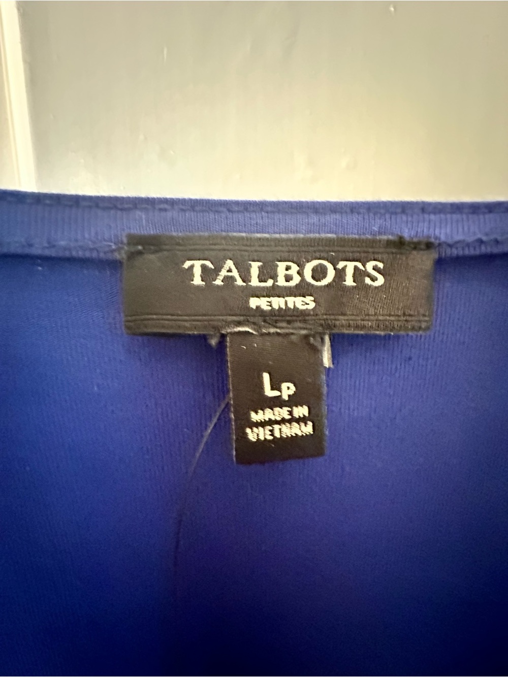 Talbots Royal Blue Sleeveless Ruffle Neck Shell - Picture 3 of 5